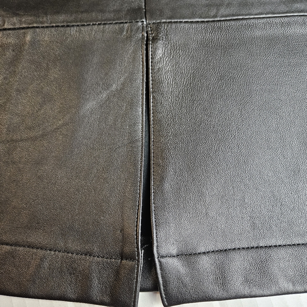 LEATHER 9000 Women Fierce Chocolate Geniune Leather Skirt Size 12 - Picture 3 of 9